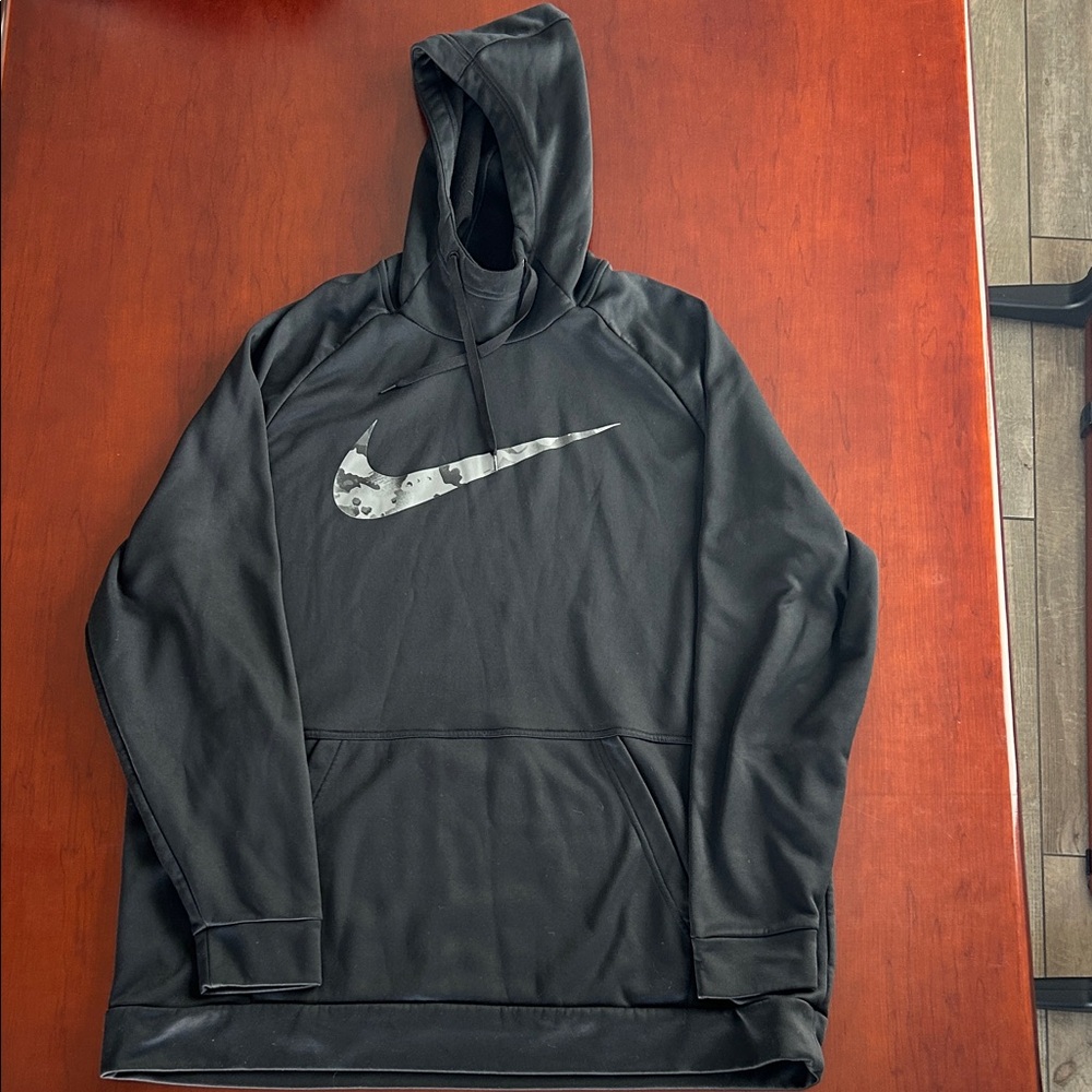 Nike Black Hoodie with Gray Camo Swoosh